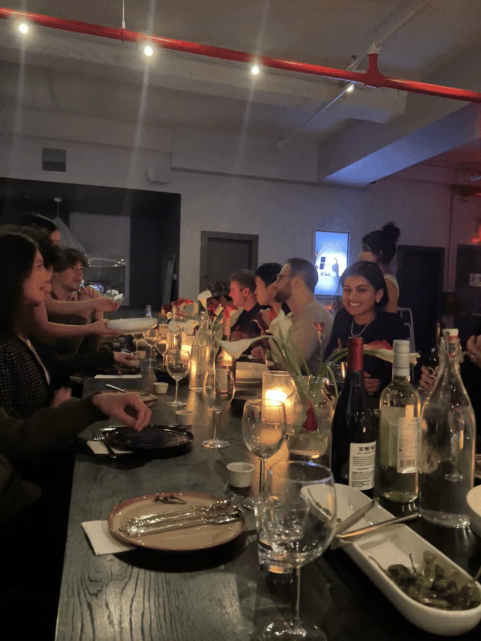 A candlelit dinner