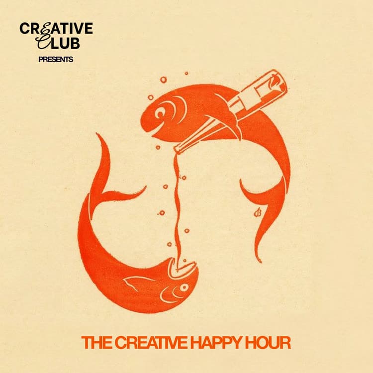 Illustrated poster for The Creative Happy Hour